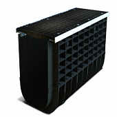 Лоток водоотводный пластиковый ЛВП PROFI DN300 в комплекте с решеткой DN300 C250 "Косичка"